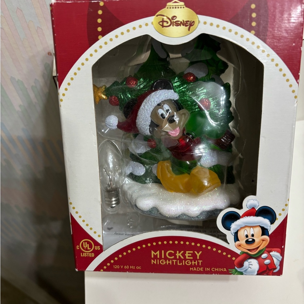 Disney Mickey Mouse Holiday Christmas Nightlight NEW in box